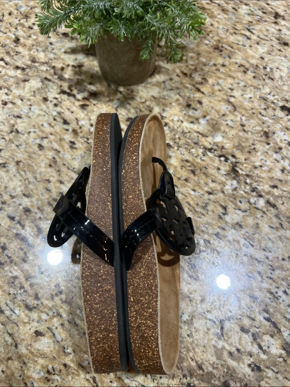 Tory Burch Black/Natural Miller Cloud Sandals 6M